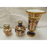 ROYAL CROWN DERBY IMARI PATTERN URN SHAPED VASE,