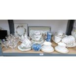 ROYAL WORCESTER VICEROY TEA CHINA WITH GILT RIM, ROYAL STAFFORD ROSEBOUGH PART TEA SET,