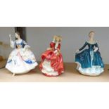 3 ROYAL DOULTON FIGURES " CHRISTINE" HN 2792 " TOP OF THE HILL" HN 1934 & JASMINE HN 2461