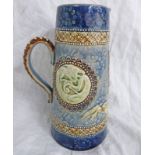 DOULTON LAMBETH ARTS & CRAFTS STYLE JUG DECORATED WITH DRAGON - 20CM