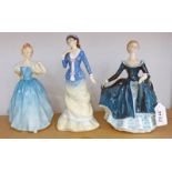 3 ROYAL DOULTON FIGURES ' ENCHANTMENT HN 2178 'SALLY' HN 3851 AND 'JANINE' HN2461