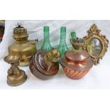 VARIOUS OIL LAMPS, ARTIST'S BRUSHES & MATERIALS,