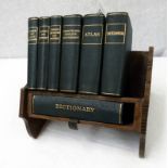 OAK BOOK STAND WITH REFERENCE LIBRARY BY ASPREY & CO LTD NEW BOND ST LONDON Condition