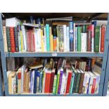 2 DOUBLE SHELVES OF BOOKS TO INCLUDE AUTOBIOGRAPHY COOKERY & GARDENING ETC