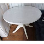 WHITE CIRCULAR TABLE ON SPREADING SUPPORTS