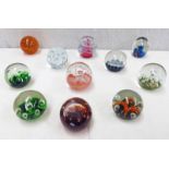 SELECTION OF ELEVEN PAPERWEIGHT BY CAITHNESS AND OTHERS