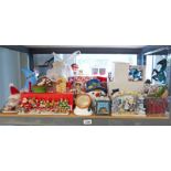 ONE SHELF OF CHRISTMAS ORNAMENTS & DECORATIONS