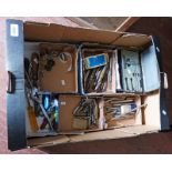 BOX OF VARIOUS TOOLS INCLUDING DRILLS,