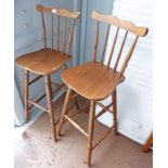 2 HARD WOOD BAR CHAIRS