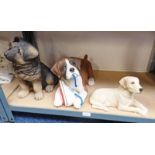 THREE SANDICAST DOGS INCLUDING BOXER,