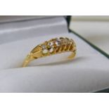 GOLD 5-STONE DIAMOND SET RING