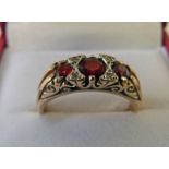 9CT GOLD DIAMOND & GEM SET RING Condition Report: Ring size: M.