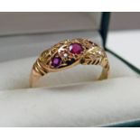 18CT GOLD DIAMOND & GEM SET RING