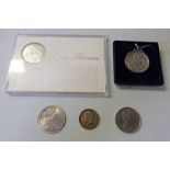 1889 CROWN PENDANT 1964 KENNEDY HALF DOLLAR,