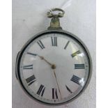 CASED SILVER VERGE POCKET WATCH MARKED JOHN WOOD, LIVERPOOL.