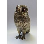 SILVER OWL PEPPER LONDON 1854 Condition Report: Marks clear, overall good condition.