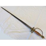 SMALLSWORD WITH DOUBLE EDGE BLADE CENTRAL NARROW FULLER,