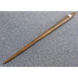 LARGE ABORIGINAL AUSTRALIAN HARDWOOD THROWING CLUB WITH TAPERED BODY AND POINTED TIP - 70CM LONG