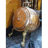 COPPER & BRASS COAL BUCKET WITH LIONS HEAD DECORATION