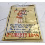UNFRAMED POSTER: OUR DADDY IS FIGHTING AT THE FRONT FOR YOU BACK HIM UP BUY A UNITED STATES GOV'T