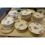 19TH CENTURY FLORAL DECORATED PORCELAIN DINNERWARE