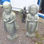 2 RECONSTITUTED STONE EASTERN FIGURES 102CMS