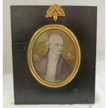 EARLY 19TH CENTURY FRAMED PORTRAIT MINIATURE : WILLIAM 7TH EARL OF KINTORE,