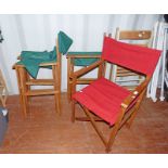 4 WOODEN FOLDING CHAIRS WITH BACKREST AND BASE.
