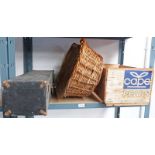 CAPE PEARS ADVERTISING BOX, WICKER CAT BASKET,