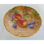 ROYAL WORCESTER DISH WITH FRUIT DECORATION,