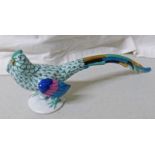 HEREND PORCELAIN GREEN ASIATIC PHEASANT - 22CM LONG