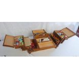 CANTILEVER SEWING BOX WITH ACCESSORIES