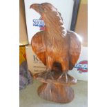 CARVED WOODEN EAGLE 92 CMS