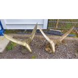 PAIR OF METAL EAGLES WING SPAN 64CMS