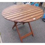 FOLDING CIRCULAR WOODEN TABLE