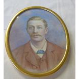 EARLY 20TH CENTURY PORTRAIT MINIATURE OF GENTLEMAN - 13.5 X 10.