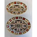 PAIR OF ROYAL CROWN DERBY ASHETS WITH 1128 IMARI PATTERN,