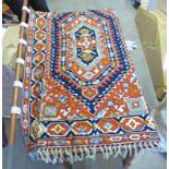 21ST MIDDLE EASTERN BLUE & RED TAPESTRY