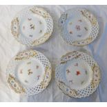 11 MEISSEN PORCELAIN PLATES WITH LACE BORDERS Condition Report: 20.