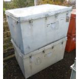 2 WHITE TIN TRUNKS