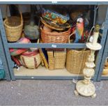 VARIOUS CANE BASKETS,