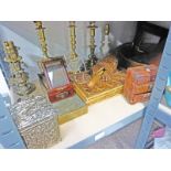 VARIOUS METAL WARE TOBACCO LEAF BOX ETC