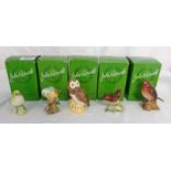 SELECTION OF FIVE ROYAL DOULTON & BESWICK BIRD FIGURES INCLUDING TAWNY OWL, ROBIN,