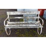 EARLY 20TH CENTURY GARDEN BENCH WITH METAL ENDS