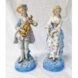 PAIR OF 19TH CENTURY PORCELAIN FIGURES 30CMS