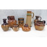 SELECTION OF DOULTON LAMBETH PORCELAIN INCLUDING JUGS, VASE,