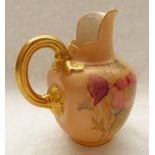 ROYAL WORCESTER JUG WITH FLORAL DECORATION NO 1094 10.