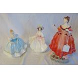 ROYAL DOULTON FIGURES SUNDAY BEST HN 2698 FIRST DANCE HN 2803 & COALPORT FIGURES MARLENA