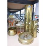 VARIOUS 20TH CENTURY BRASS ARTILLERY SHELLS ,