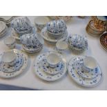 CONTINENTAL PORCELAIN COFFEE SERVICE WITH FLUTED AND BLUE FLORAL DECORATION Condition